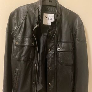 Zara Real Leather Mens Jacket (Small)